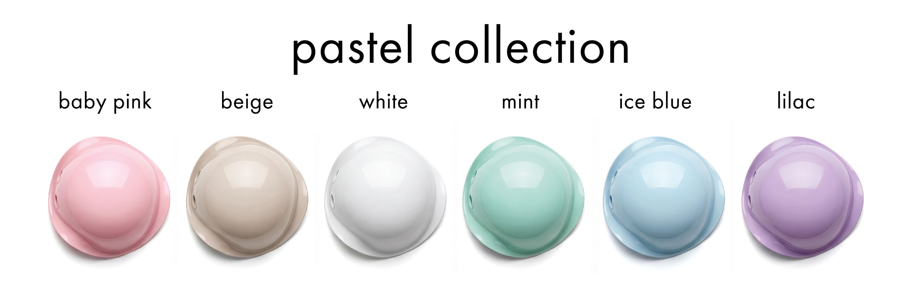 Bilibo Midi pastel collection in baby pink, beige, white, mint, ice blue, and lilac