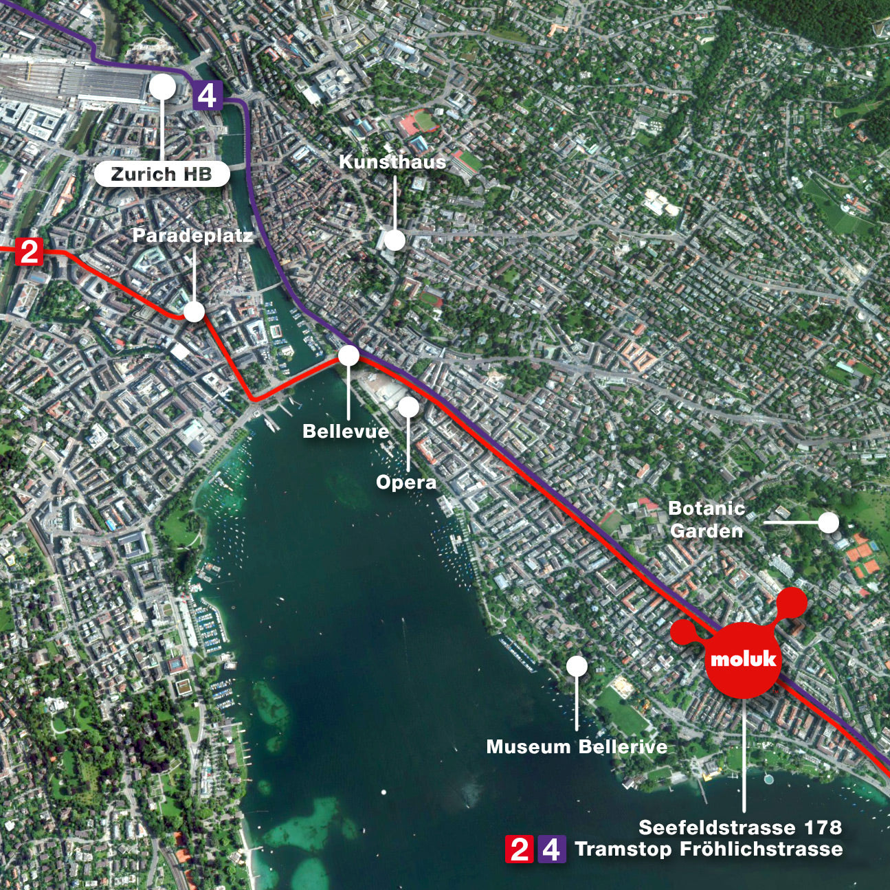 Map showing MOLUK's location in Zurich, Switzerland.