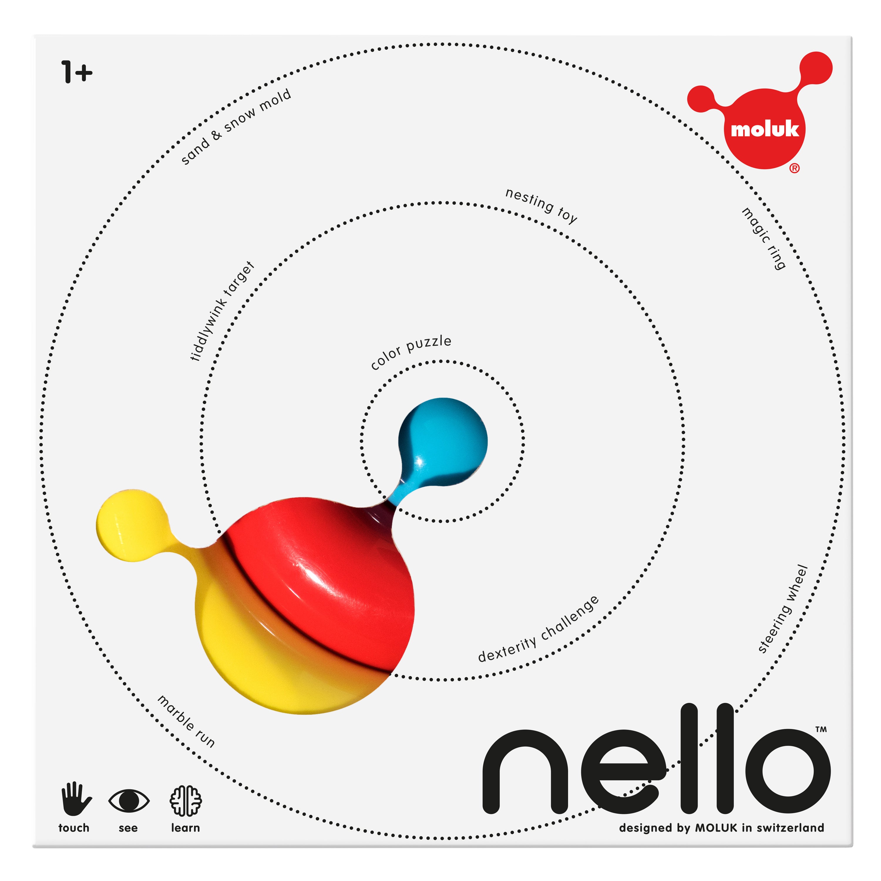 Nello ring toy by MOLUK in its packaging