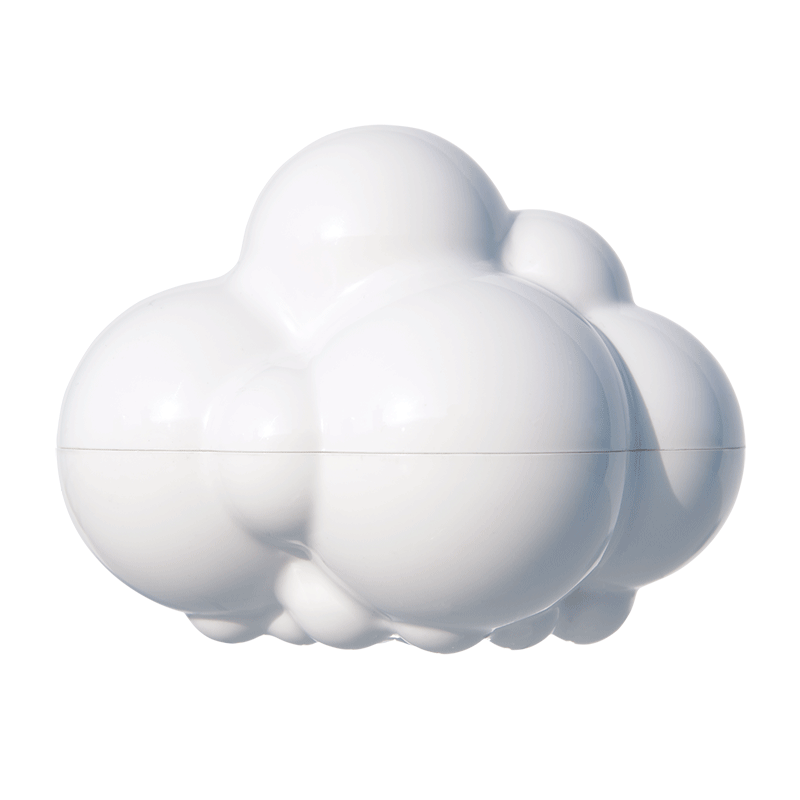 Animation of Pluï Rain Cloud bath toy by MOLUK opening up for cleaning, showing its smart design and easy maintenance.