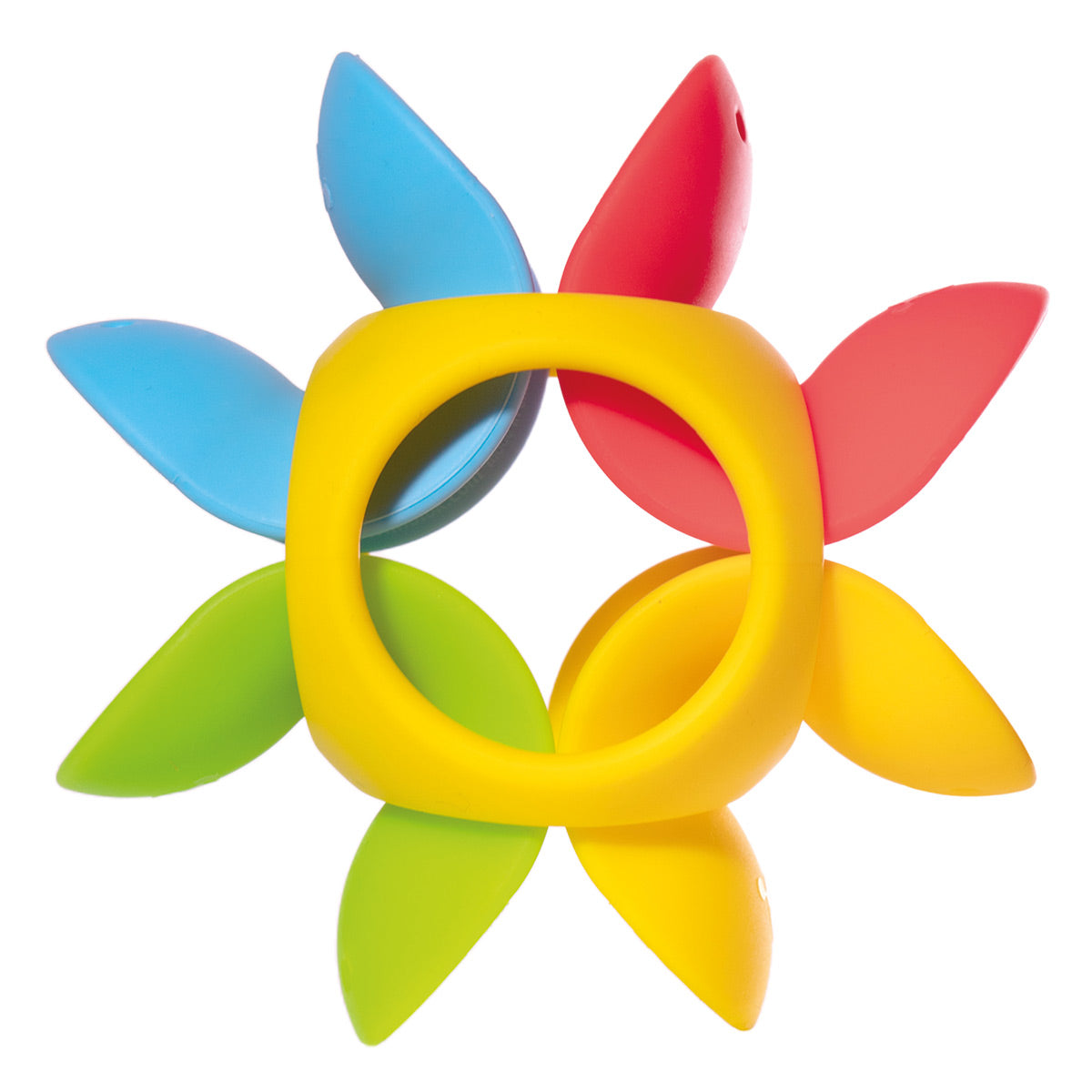 Ulu and Oibo silicone toys by MOLUK combined to form a colorful flower.
