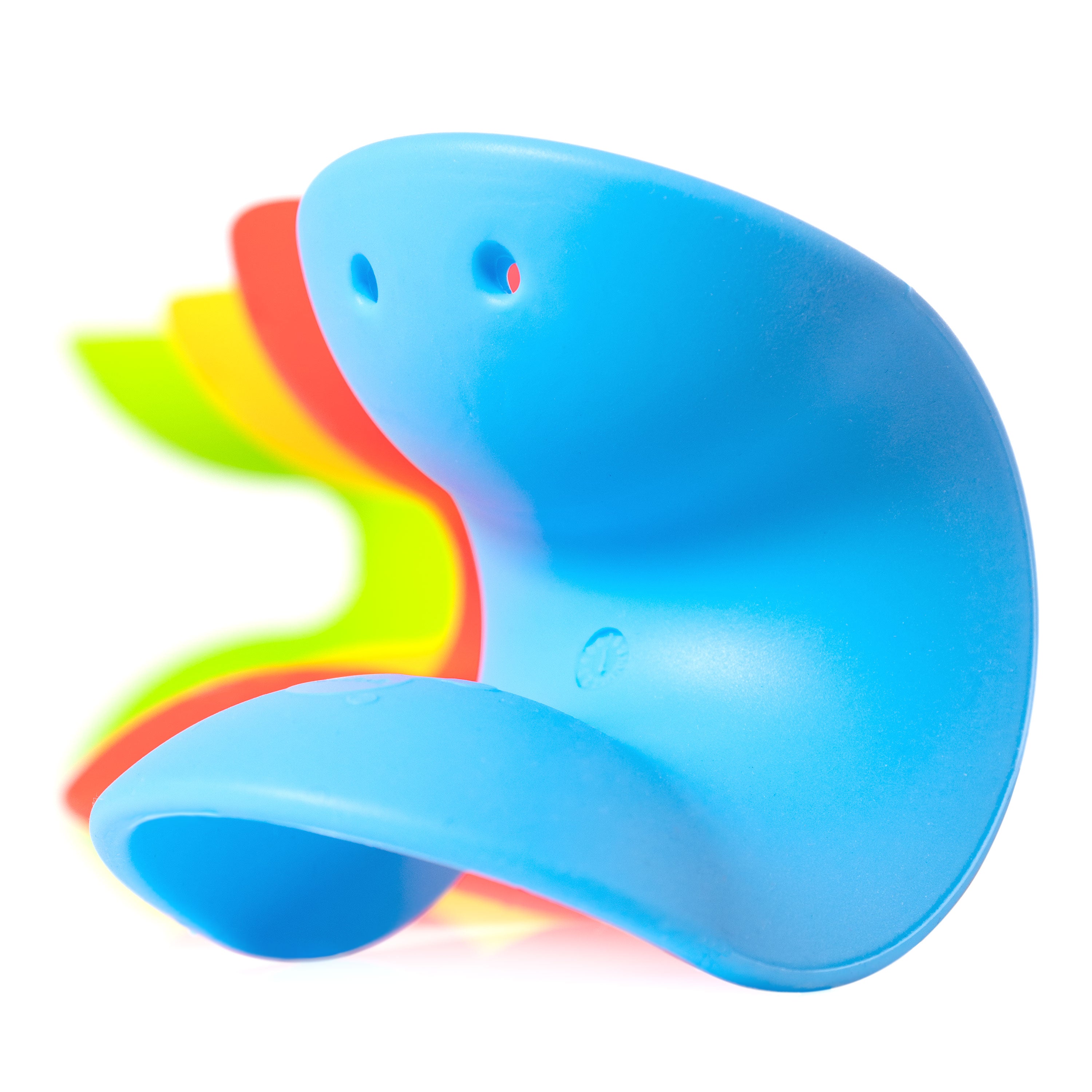 A set of Ulu sensory wobble toys by MOLUK in blue, red, yellow and green.
