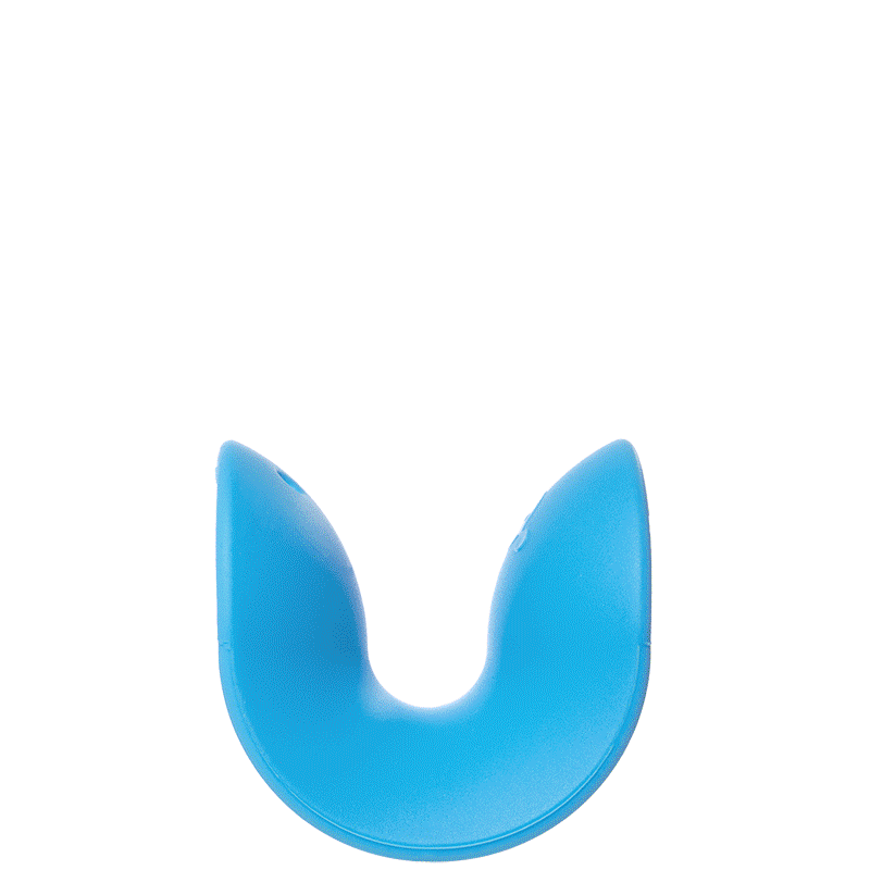 A set of Ulu teething and wobble toys by MOLUK nesting like a rainbow.