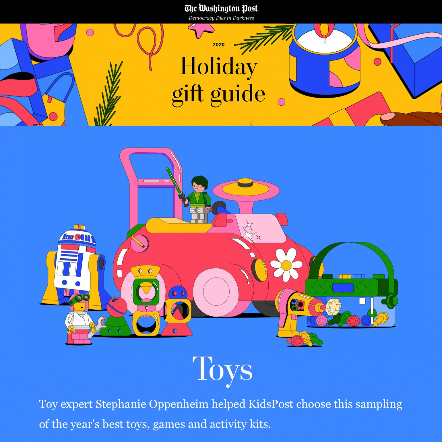 The Washington Post features MOLUK’s BUILDING GENIUS elastic construction set in its 2020 Holiday Gift Guide for Toys.