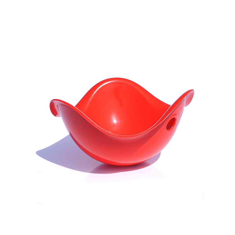 Red Bilibo Midi movement toy shown spinning