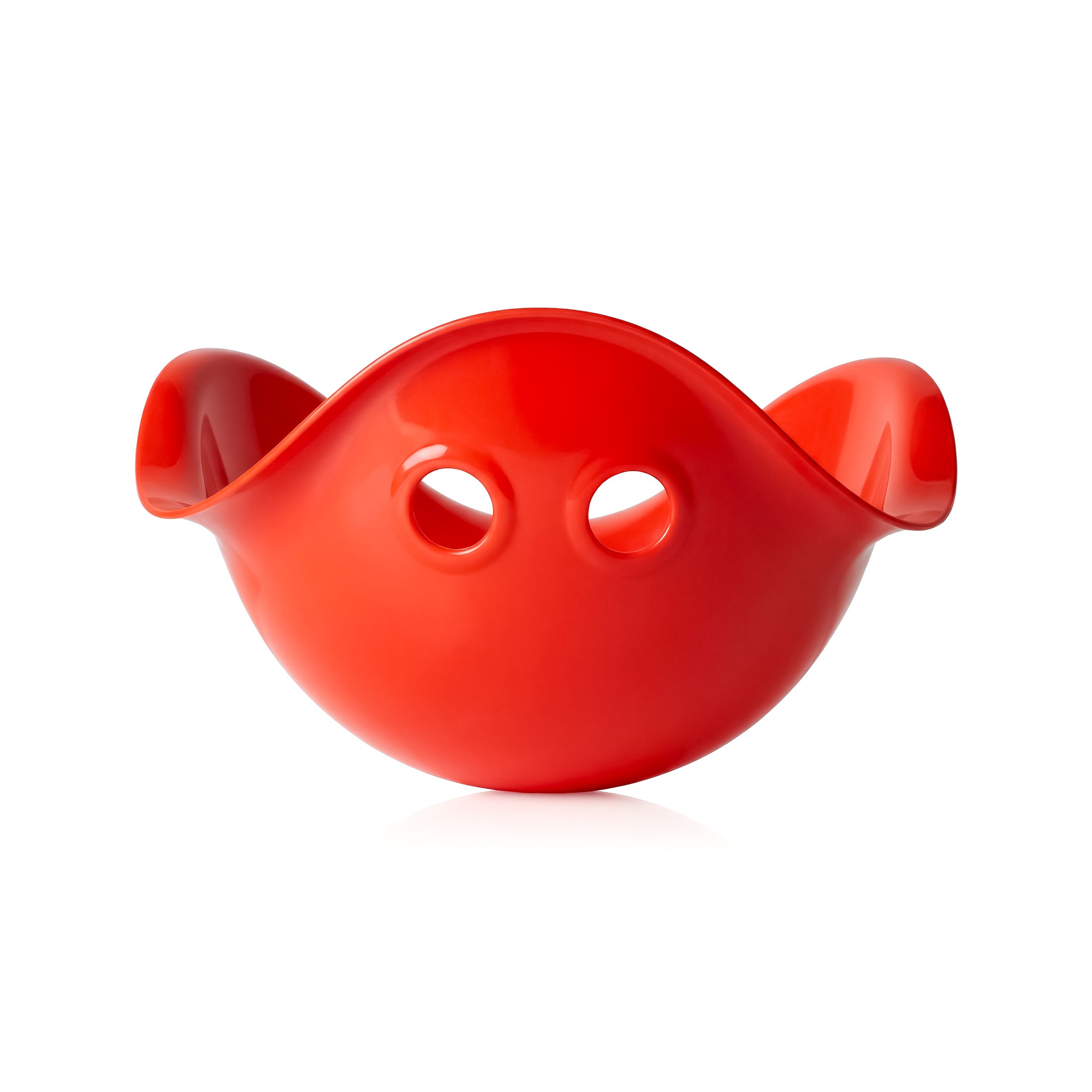 Red Bilibo Midi shell – open-ended spinning and balance toy by MOLUK