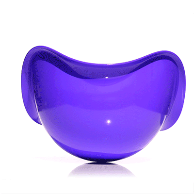 Purple open-ended  Bilibo movement toy by MOLUK rocking back and forth.