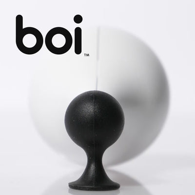 Video showing BOI by MOLUK – a rolling, wobbling sensory toy with a weighted base – bouncing, spinning, and floating in playful motion.